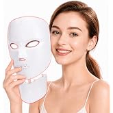 VexlthA Red Light Therapy Mask for Face and Neck, 7-Color LED Face Mask | Red Light Mask Cordless, Detachable Neck Attachment, Ergonomic Lightweight Fit, USB-C Recharge, Home &amp; Travel Use