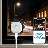 Uniter 2.5K No Drill Window Camera, 2.4GHz/5GHz WiFi Dome Cameras for Home Security with Color Night Vision, Motion Detection, 24/7 Recording, Spotlight Siren, Real-Time Alerts, 2-Way Audio