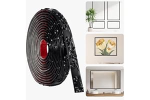 HOHNNYREET 16.4FT x 1.02'' Black Peel and Stick Crown Molding Trim – Self-Adhesive Mirror Border & Cabinet Edge, Flexible Decorative Trim for Interior Use