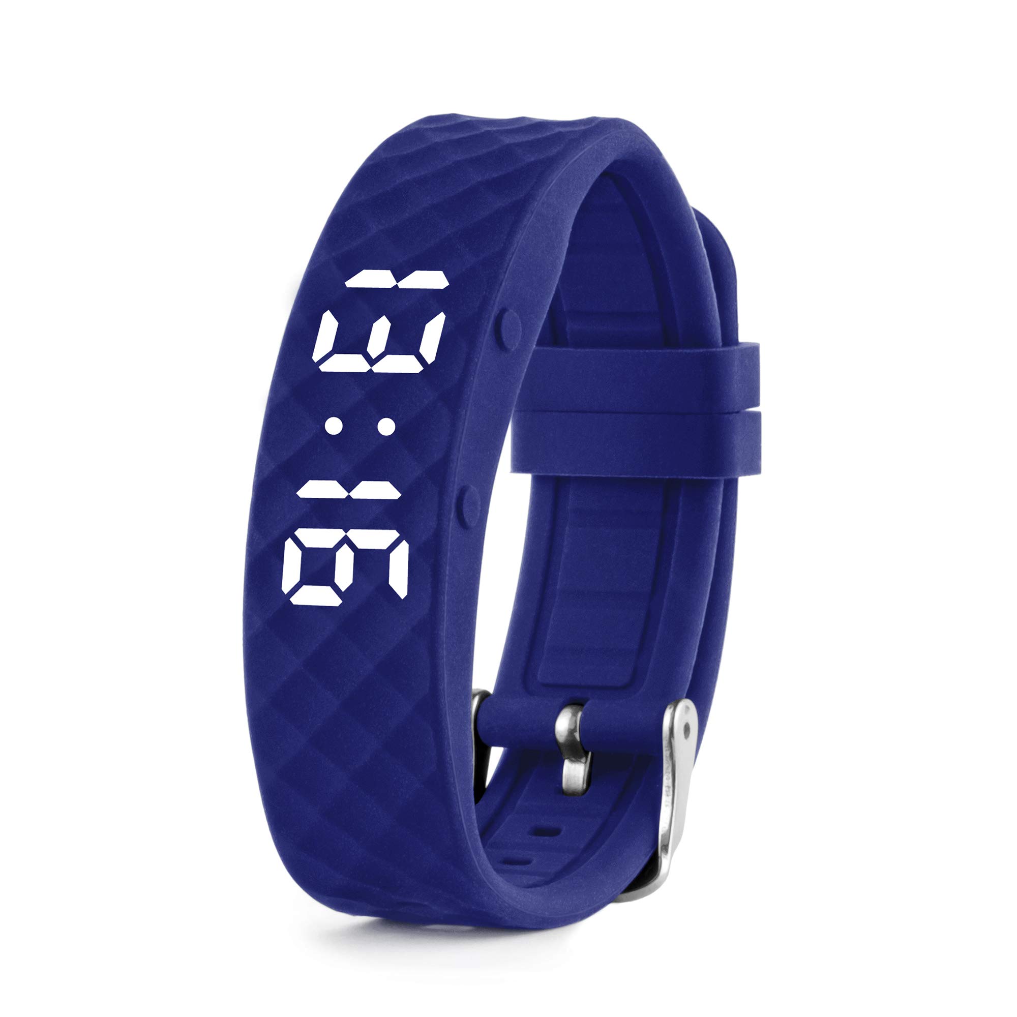 TabTime Vibrating Alarm Wristband - Silent Alarm Watch - with up to 10 Personal or Pill Reminders per Day​ (Blue, Large)