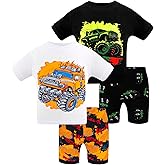 DAUGHTER QUEEN Boys Summer Pajamas Set 4 Pieces 100% Cotton Sleepwear Size 18 Months-12 Years