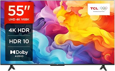 TCL 55V6BK 55-inch 4K HDR Android TV Dolby Audio Voice Control