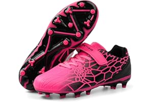 FEETHING Kids Soccer Cleats for Boys Girls Soccer Shoes Firm Ground Youth Lightweight Athletic Training Football Cleats for Little/Big Kid