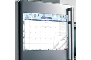 GuassLee Aesthetic Magnetic Calendar 2026-2027, Magnetic Planner for Fridge 14"x11.5", Runs from Jan. 2026 to Jun. 2027, 18 Monthly Refrigerator Calendar Planner for Easy Planning and Organizing