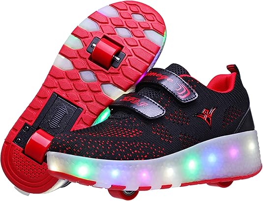Chaussures à Roulettes Rétractables Unisexes - 2 En 1 Basket/roller - 4 Roues - Pour Ados Et Adultes - Système Freinage