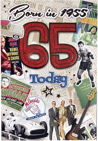 Carte D Anniversaire 65 Ans Pour Homme Co Ya218 Carte De Vœux 1955 Pour Lui Avec Des Faits A L Interieur 65 Ans Belle Finition En Aluminium Amazon Fr Fournitures De Bureau