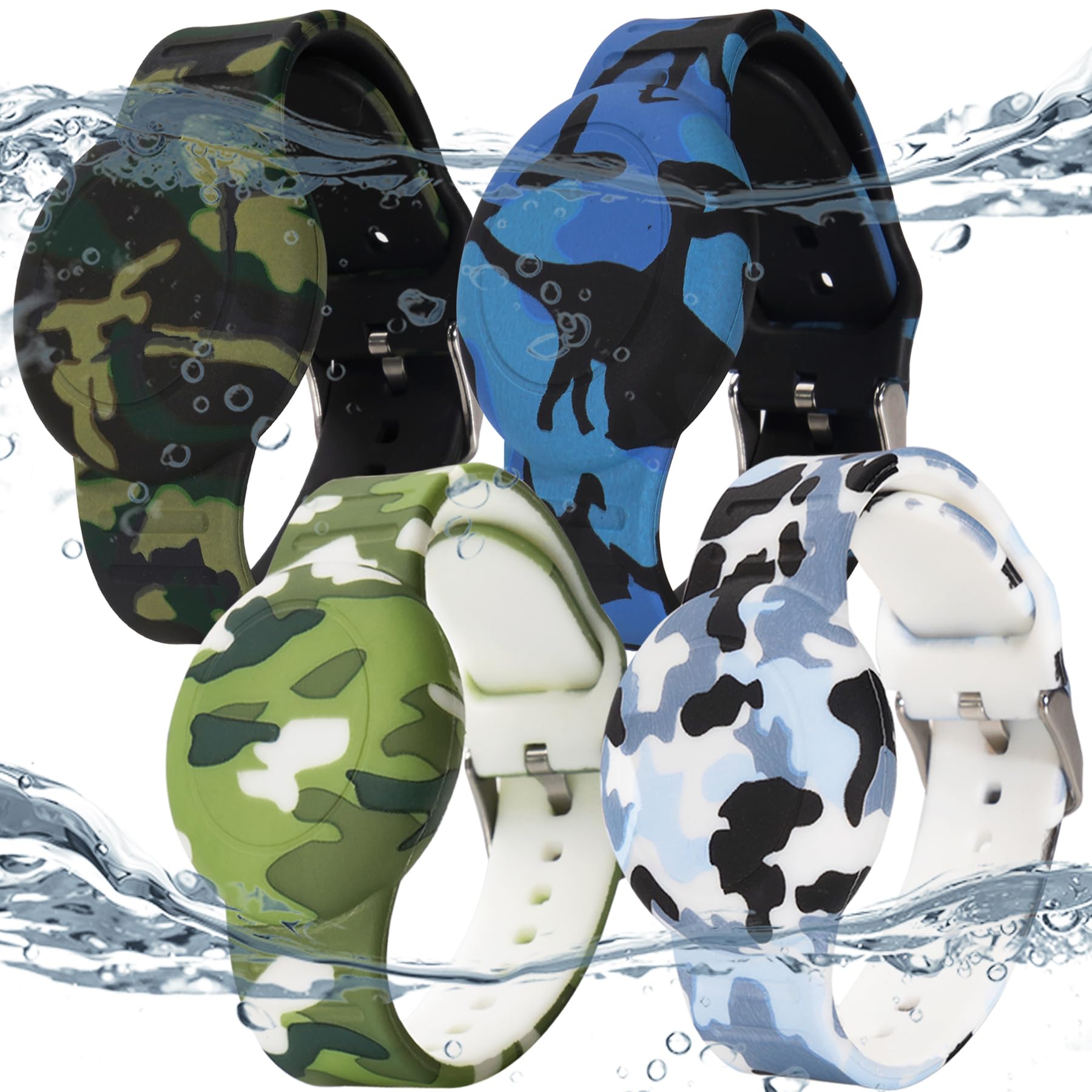 4 Pack Waterproof AirTag Bracelet for Kids, Hidden