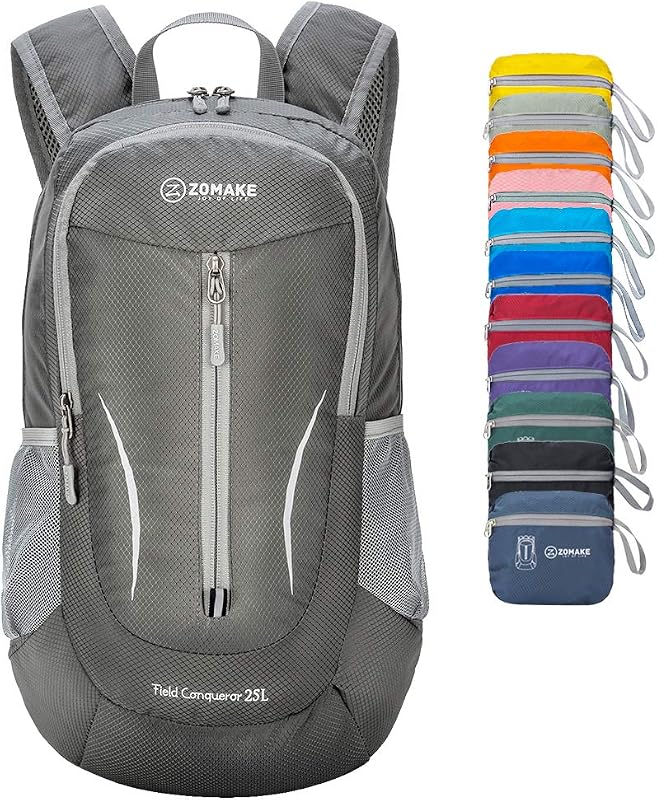 Mochila Plegable Ultraligera - Mochilas de Senderismo Pequeña Mochila Con Resistencia Al Agua 25L Para Hombre Mujer Viaje Trekking Deporte(Gris medio) — foto 1 de 7