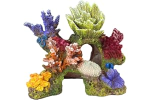 Danmu 1Pc of Polyresin Coral Ornaments, Aquarium Coral Decor for Fish Tank Aquarium Decoration 6 3/5" x 3 7/10" x 5 1/2"
