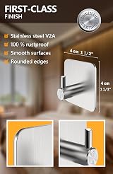4smile Self Adhesive Hooks 6 Pack Heavy Duty Waterproof Stainless Steel view 5