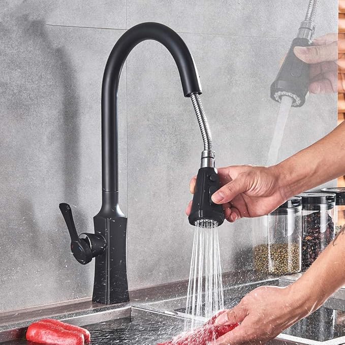 Aumente el grifo de la cocina Una sola palanca Extraiga el grifo de