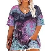 TIYOMI Plus Size T Shirt for Women Short Sleeve Basic Casual Classic Tops Summer Blouse XL-5XL 14-28
