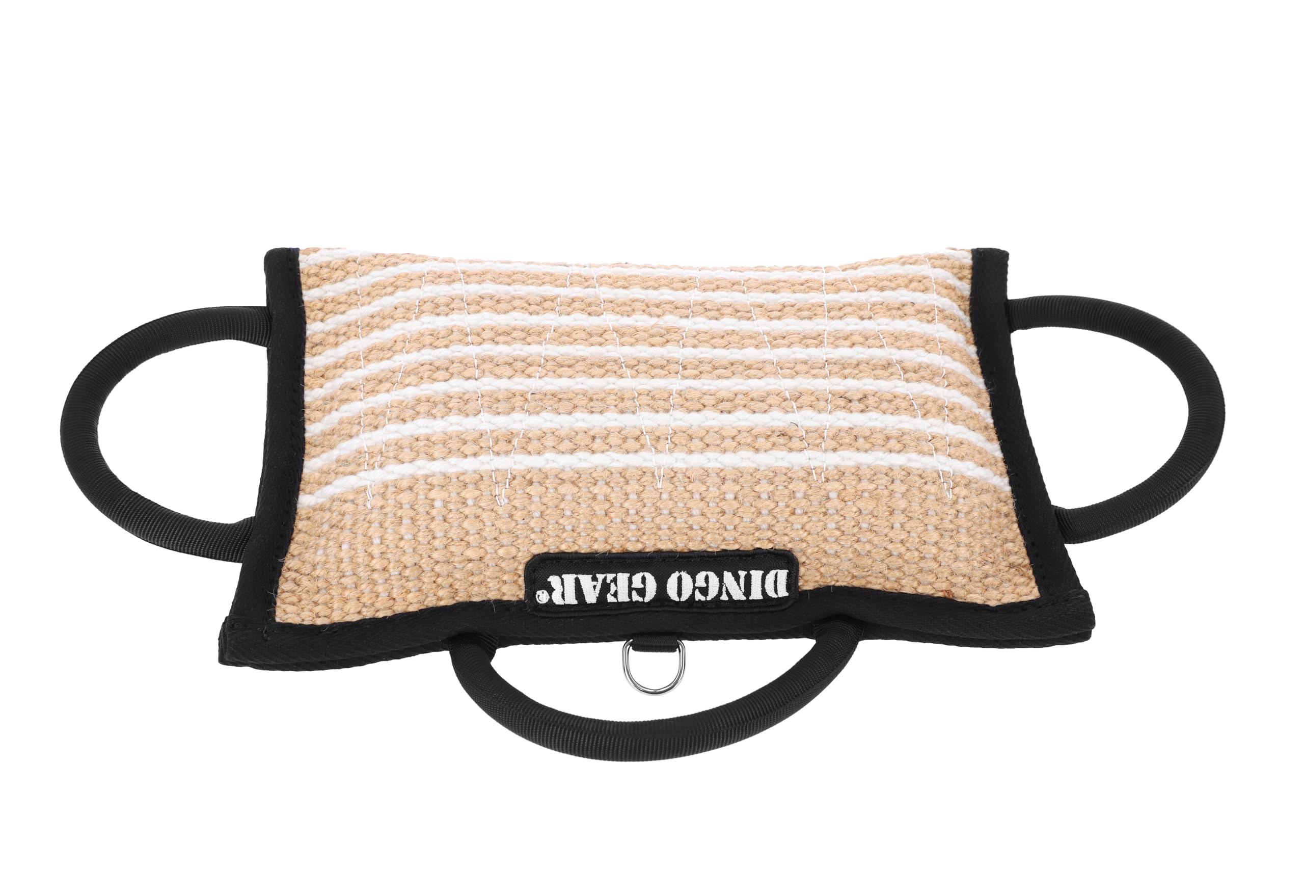 DINGO GEAR Dog Training Tug Bite Pillow for K9 Training, Obedience, IGP, Special Forces Dogs Bite Sessions, Reinforced Wedge with 3 Handles, Genuine Jute, Hardness - Soft, Colour Natural (S00520)