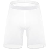 WINTOFW Men's See-Through Boxer Shorts Transparent Underwear Mesh Pajama Shorts Loose Nightwear Club Shorts for Men