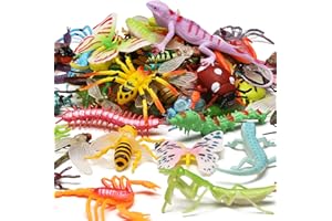 YEONHA TOYS 76 Pack Mini Plastic Bug Set, Realistic Insects Toy for Child, Fake Bugs Figure for Kid, Toddler, Insect Themed Party Favors Gift, Cupcake Topper, Education School Classroom reward, Sensory Bin Filler