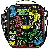 Lunch Box for Boys Girls - Reusable Insulated Lunch Bags for Kids - Gamer Gamepad Large Capacity Cooler Back to School Lunch Thermal Meal Tote Kit