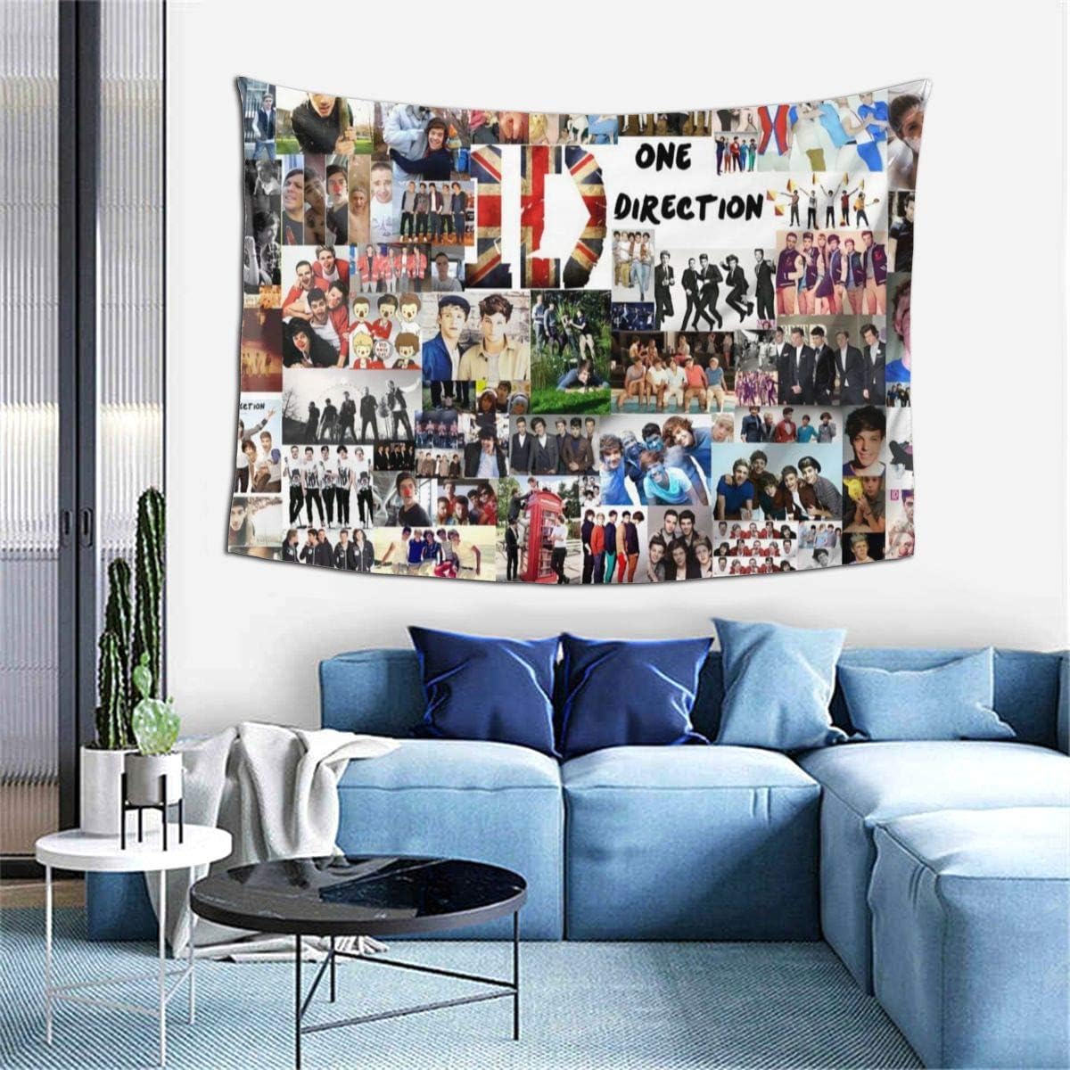 GIPHOJO One Direction Ultra-Soft 3D HD Print Wall HangingTapestry Fashion Wall Home Art Home Living Room Bedroom Decorations, All Season,Black,One Size