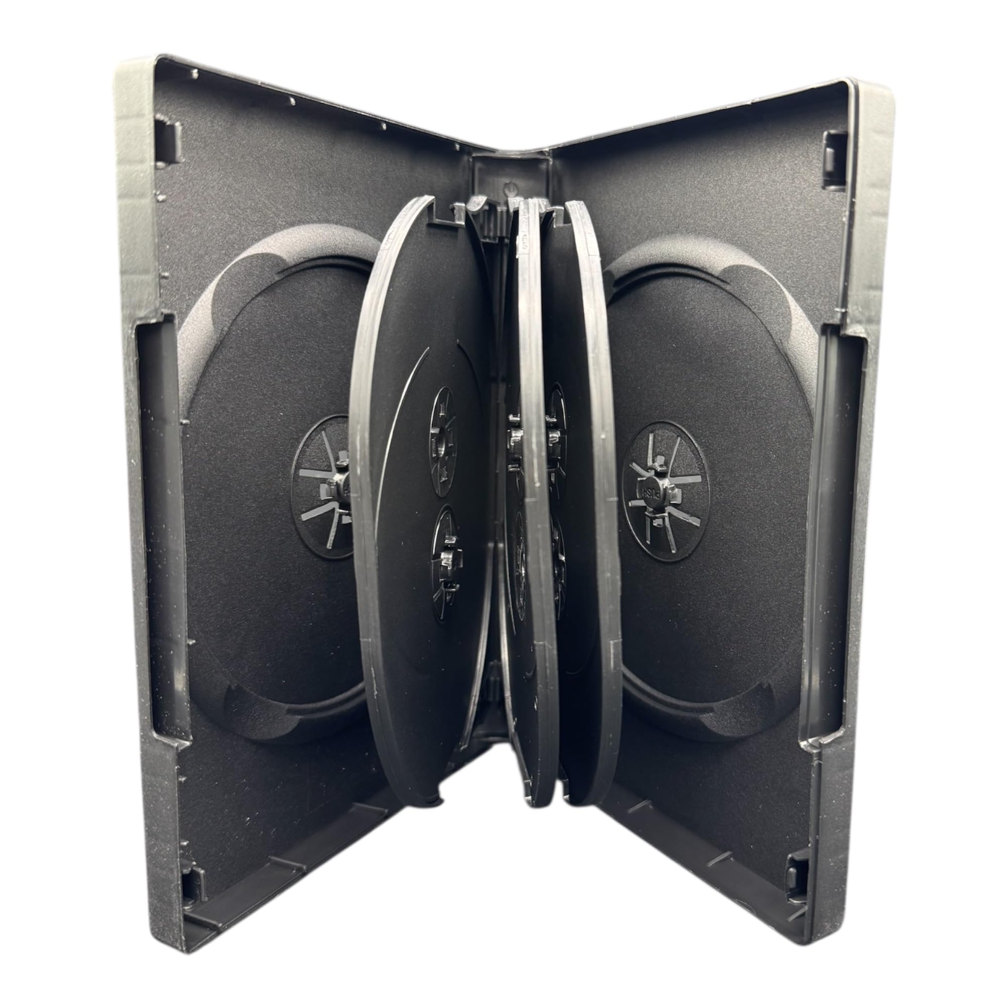 DragonTrading 5 X 8 Disc Black DVD CD Blu Ray Disc Cases With A 27mm Spine And Outer Sleeve For Artwork Inlay. Cases Hold 8 Discs Of Any Format Securely.