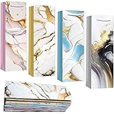 ANLIOTO 12 Pack Wine Gift Bags with Handles, 4 Styles Marble Paper Bottle Bags for Holiday, Christmas, Birthday, Anniversary, Wedding