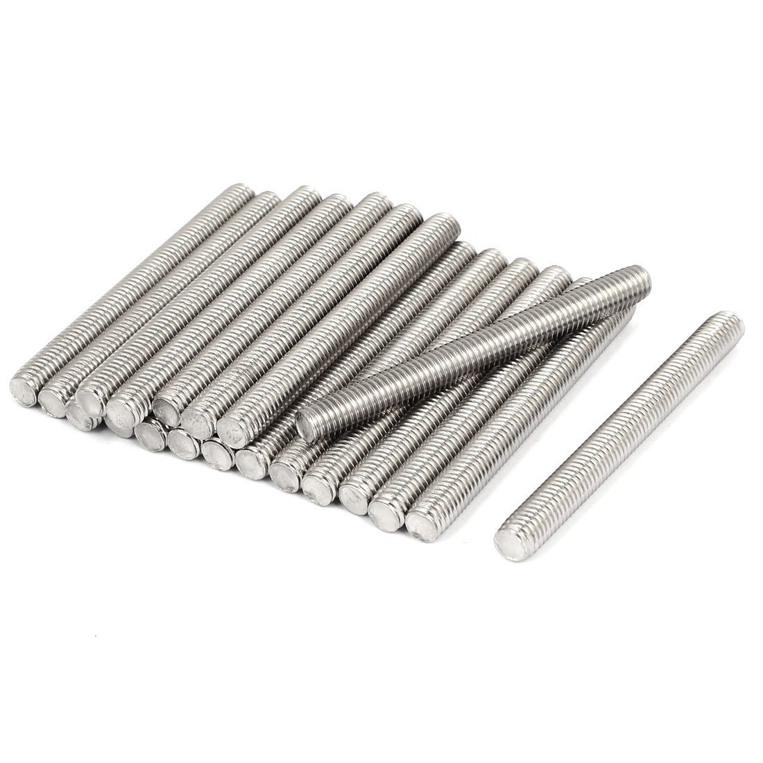 Sourcingmap M8 x 80mm 1.25mm Pitch 304 Stainless Steel Fully Threaded Rods Hardware 20 Pcs