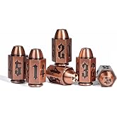 CRITALLIC Bullet Dice Set of 6 Pieces D6 Dice, 6 Sized Die for D&amp;D | Metal Dice for Dungeons and Dragons Role Playing Games/DND Accessories Gifts
