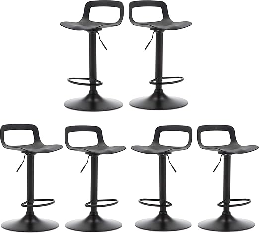 Amazon Com Thksbought Set Of 6 Modern Bar Stools Simple Adjustable Bar Stool Matte Black Kitchen Dining