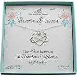 Sister Infinity Heart Necklace Sterling Silver. Gift from Brother to Sister. Sibling Gifts. Brother and Sister. Birthday Gift