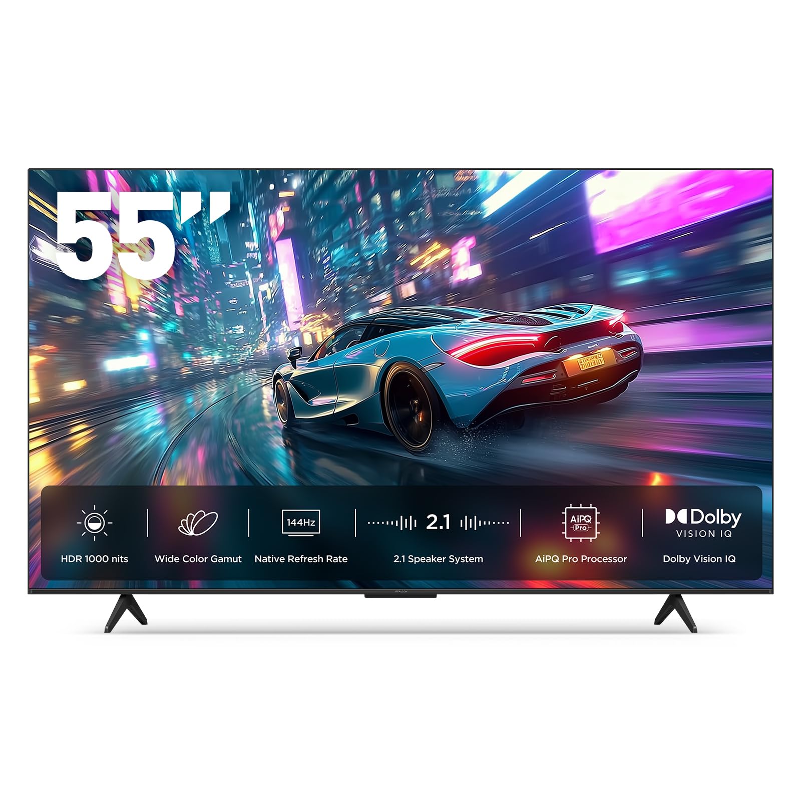 Photo 1 of ***FACTORY SEALED*** iFFALCON 55-Inch Class U85 Series QD-Mini LED 4K UHD Google Smart TV - QLED, HDR 1000 nits, 6000:1 Contrast, 144Hz Game Mode Pro, 240Hz DLG, Dolby Vision IQ, Dolby Atmos, Slim Unibody (55U85, 2025)