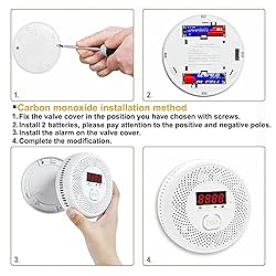 Vzmcov Carbon Monoxide and Smoke Detector LCD