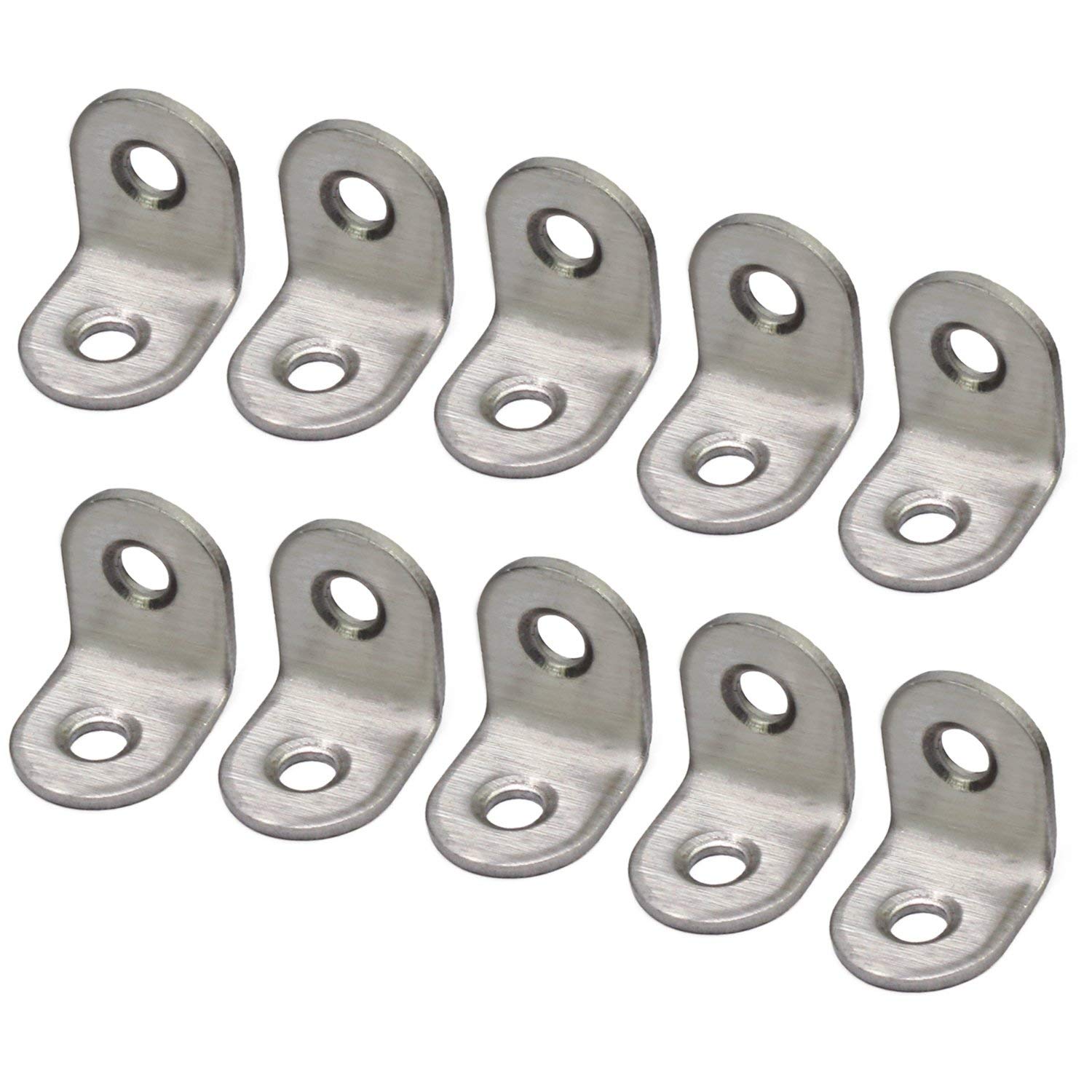 Merriway BH06656 (10 Pcs) Corner Braces Stainless Steel 40 x 40 x 17 x 2 mm - Pack of 10 Pieces