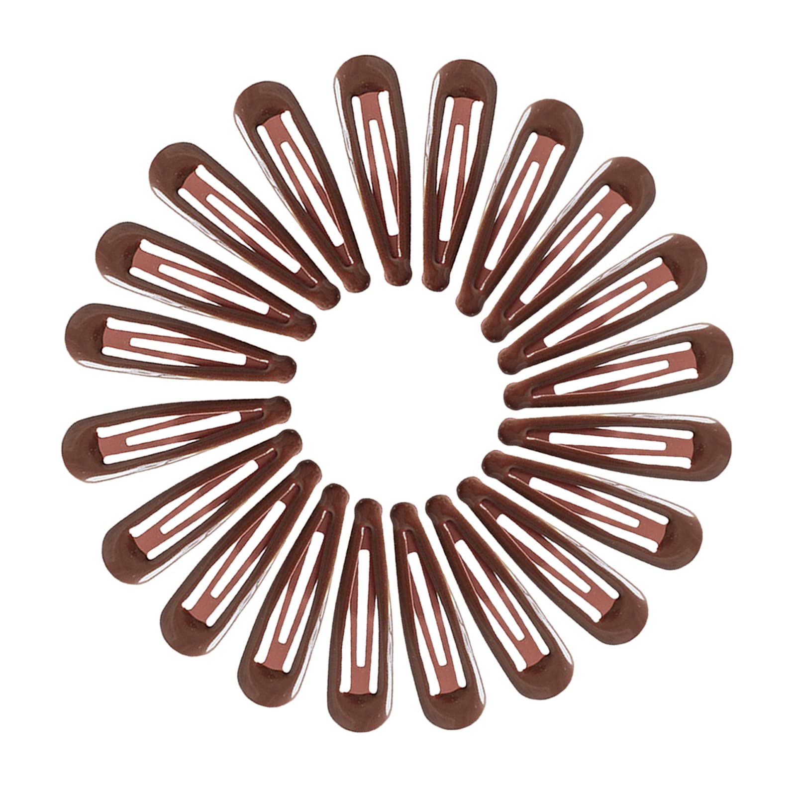 NiceYnn 20pcs Candy Color Small Hair Clips, 4.8cm Colorful No Crease No Slip Metal Snap Mini Hair Barrette Hairpin Accessories for Kids Teens Women Brown