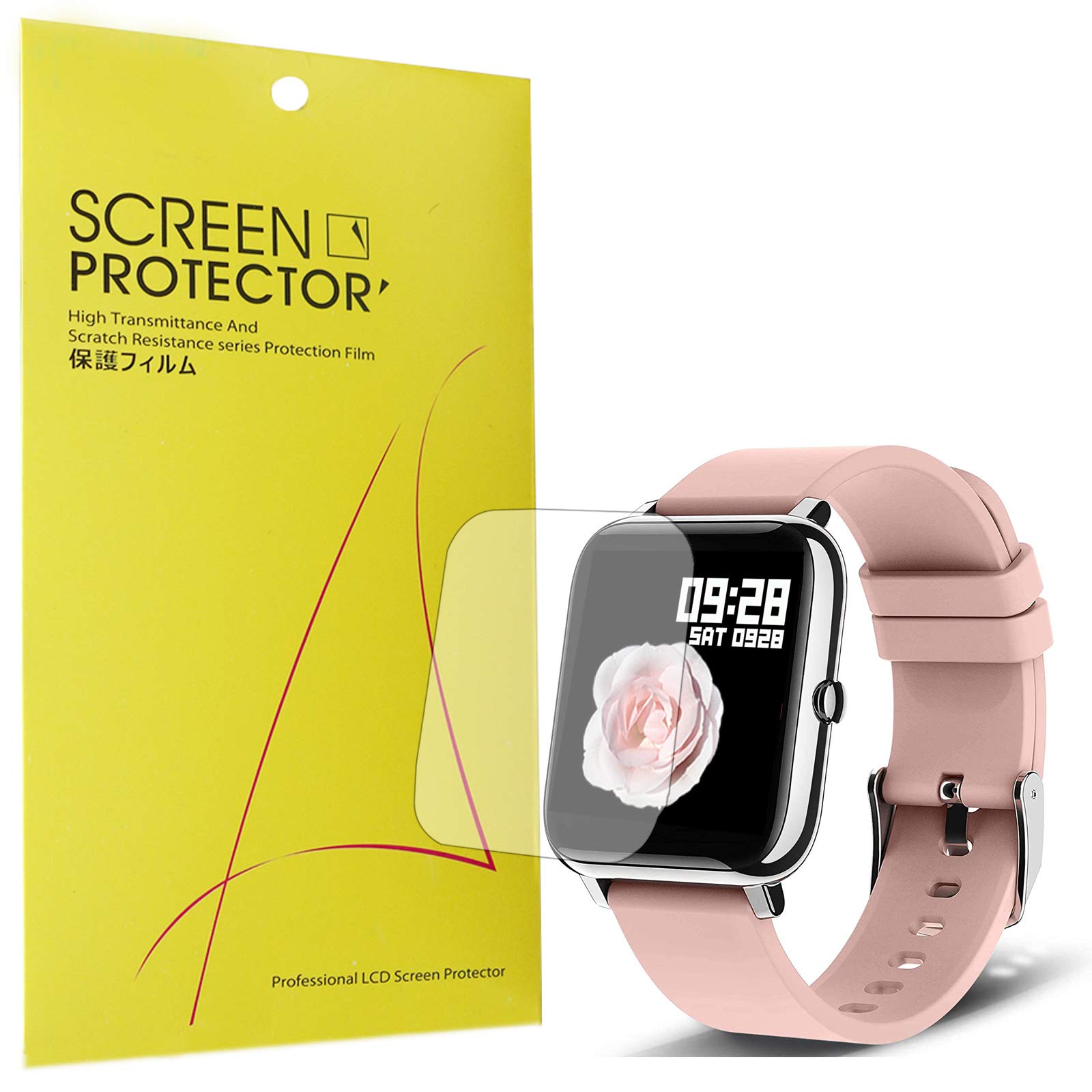 Giaogor Compatible for Popglory Smartwatch Screen Protector, [6 Pack] Premium High Definition Ultra HD Film Compatible for Popglory P22 Smartwatch (6 pack)
