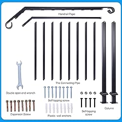 4 Step Handrails for Outdoor Steps, Fit 3 or 4