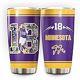 Schian Justin Griddy Jefferson Tumbler - Coffee Mug Insulated Tumbler With Lid - Birthday, Mother's Day, Father's Day, Christmas Gifts For Football Fans - 20 Oz| Stainless Steel