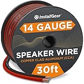 InstallGear 14 Gauge AWG Speaker Wire True Spec and Soft Touch Cable (Great Use for Car Speakers Stereos, Home Theater Speake
