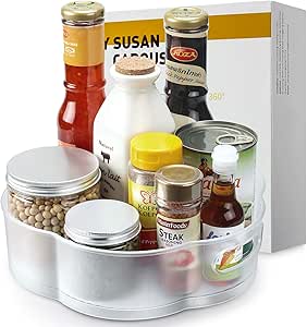 LSAIFATER Lazy-Susan-Carousel, Bandeja Especiera de Cocina Esmerilada