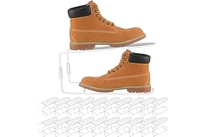 Vzpinko 20Pack Shoe Slots Organizer Metal Shoe Stacker Shoe Storage Organizers for Closet Space Saver 50% Shoe Rack Holder for a Pair of Shoes (White)