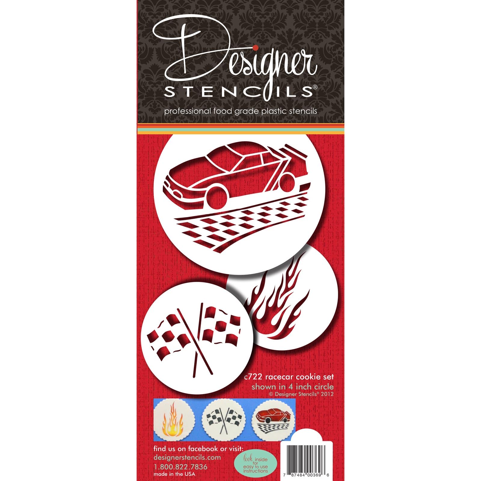 designer stencils Racecar Cookie Stencil Set