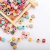 1000pcs Acrylic Small Letter Beads Cube Letter Beads Acrylic Letter Alphabet for Jewelry Making Alphabet Beads (Colorful/Gold)