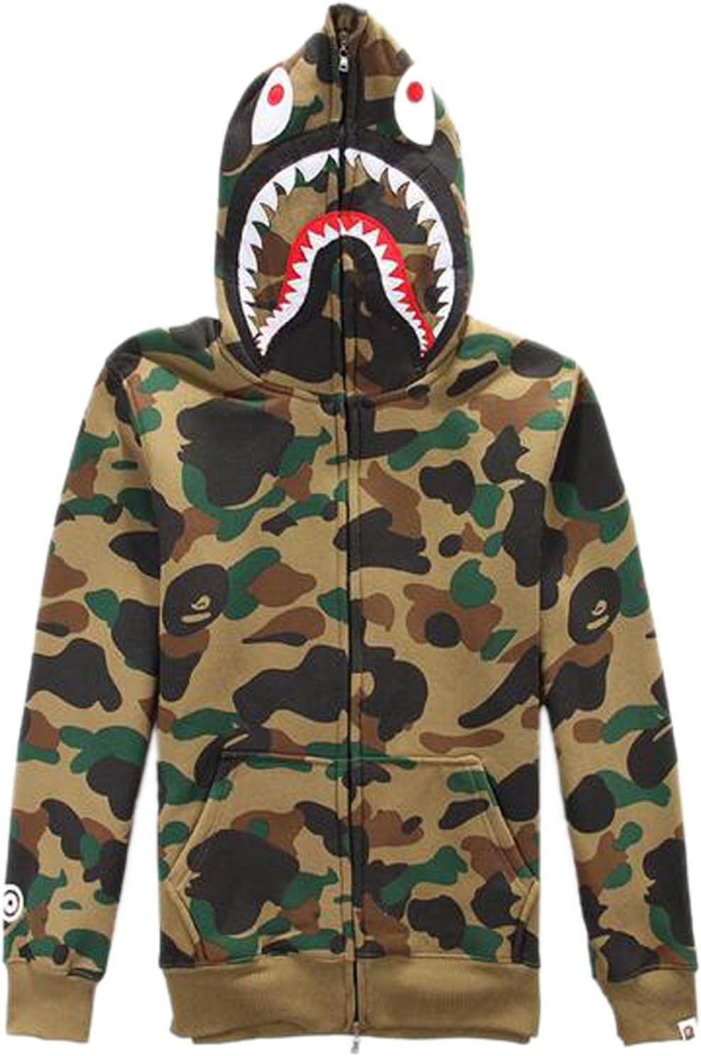 ETASSO Mens Hooded Full Zip Top UTP Hoodie Military Combat Army Camo Jacket Sweatshirt Hooded Top