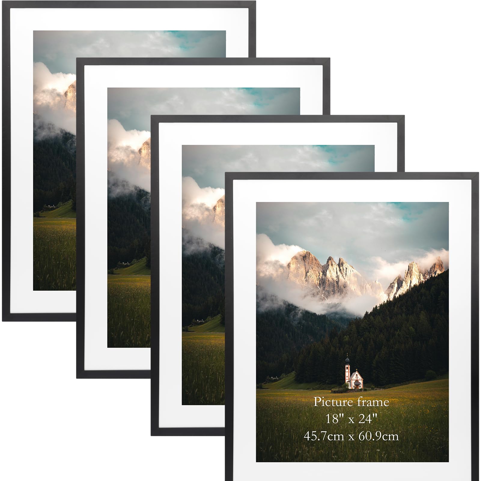 Giftgarden 18x24 Poster Frame with Mat Set of 4, 22x28 Frame Matted to ...
