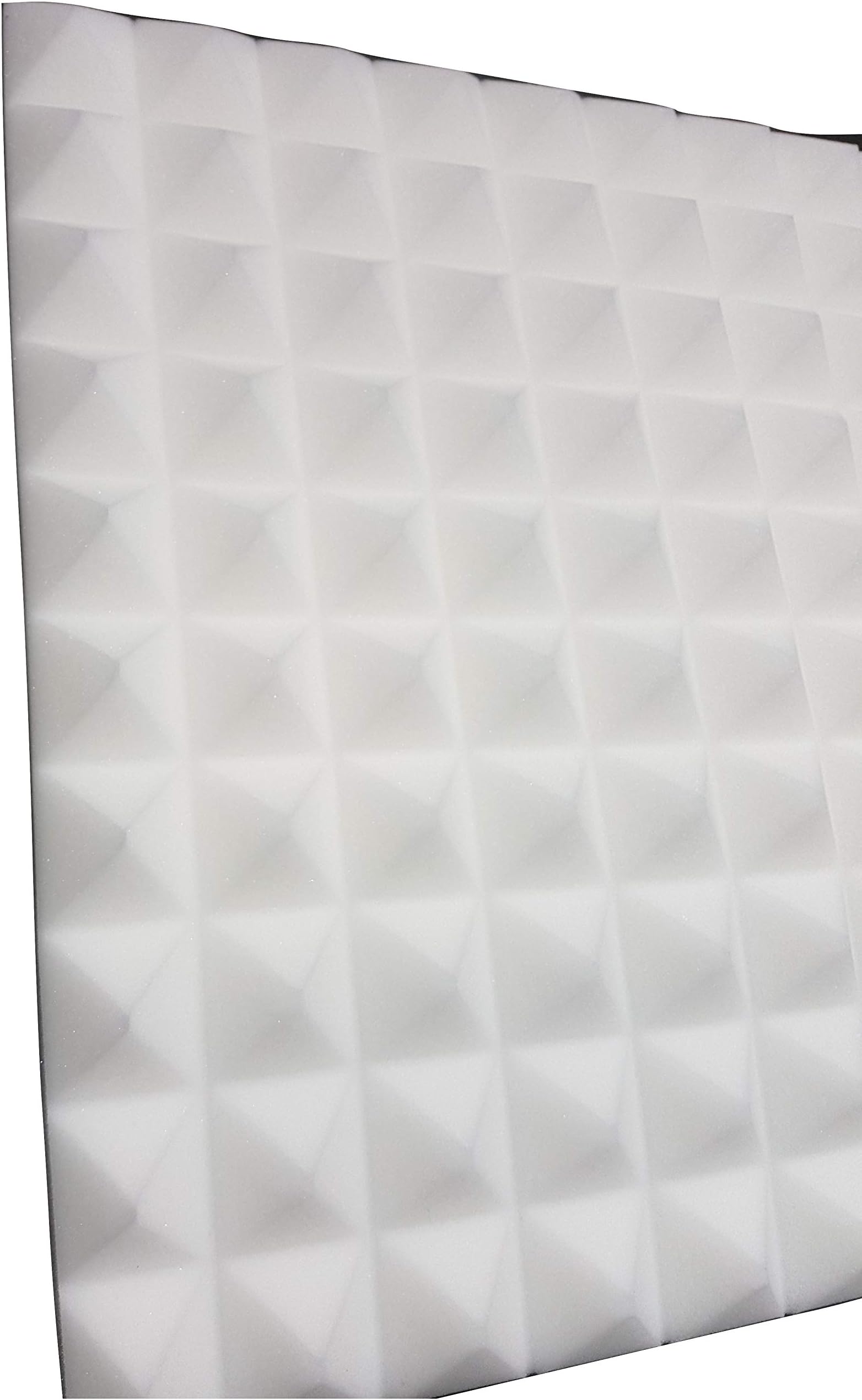 Convoluted acoustic insulation foam, pyramid-shaped 99 x 49 x 6 cm White