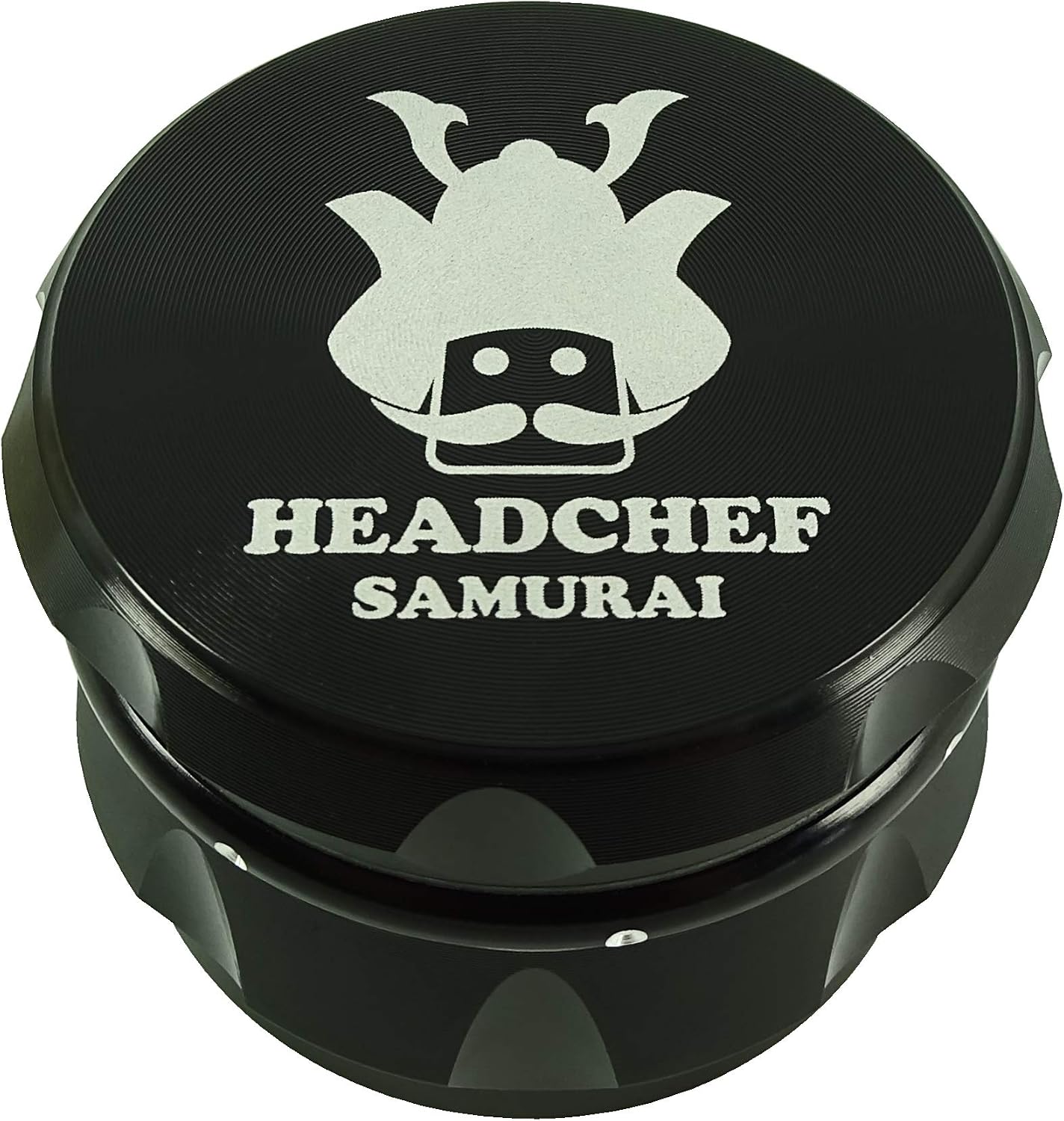 Headchef Samurai Metal Herb Grinder with Sifter Scraper - 4 Piece Grinder, 55mm (Black)