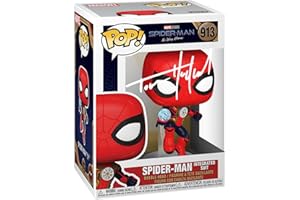 Tom Holland Spiderman Integrated Suit #913 Facsimile Signed Reprint Laser Autographed Funko POP! Movies Marvel No Way Home Figurine with Protector Case