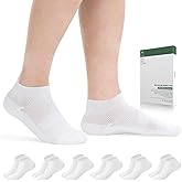 Bulinlulu Diabetic Socks for Men Women,6 Pairs Low Cut Non Binding Diabetic Socks,Ankle Seamless Socks for Men 6-9 9-12(White-Large)