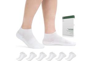 Bulinlulu Diabetic Socks for Men Women,6 Pairs Low Cut Non Binding Diabetic Ankle Seamless Socks for Men 6-9 9-12(White-Medium)