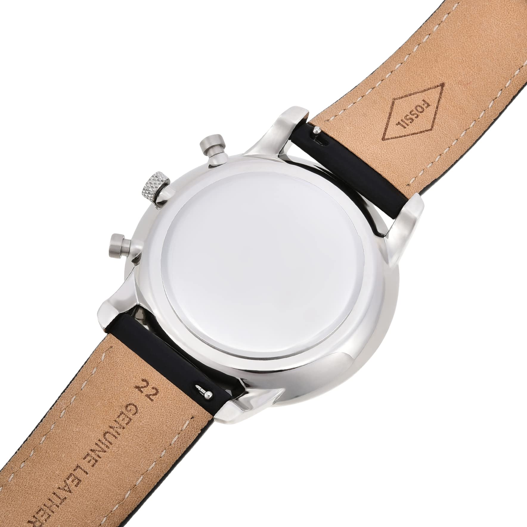 Fossil Neutra uhr für Herren, Chronographenwerk mit Edelstahl- oder Lederarmband, Schwarz und Silberton, 44MM