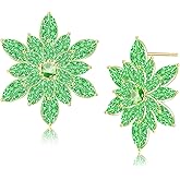 Ricarmo Bohemian Sparkly Crystal Snowflake Flower Lightweight Stud Earrings Simplicity Personalized Floral Dainty Earrings For Women Jewelry Gifts