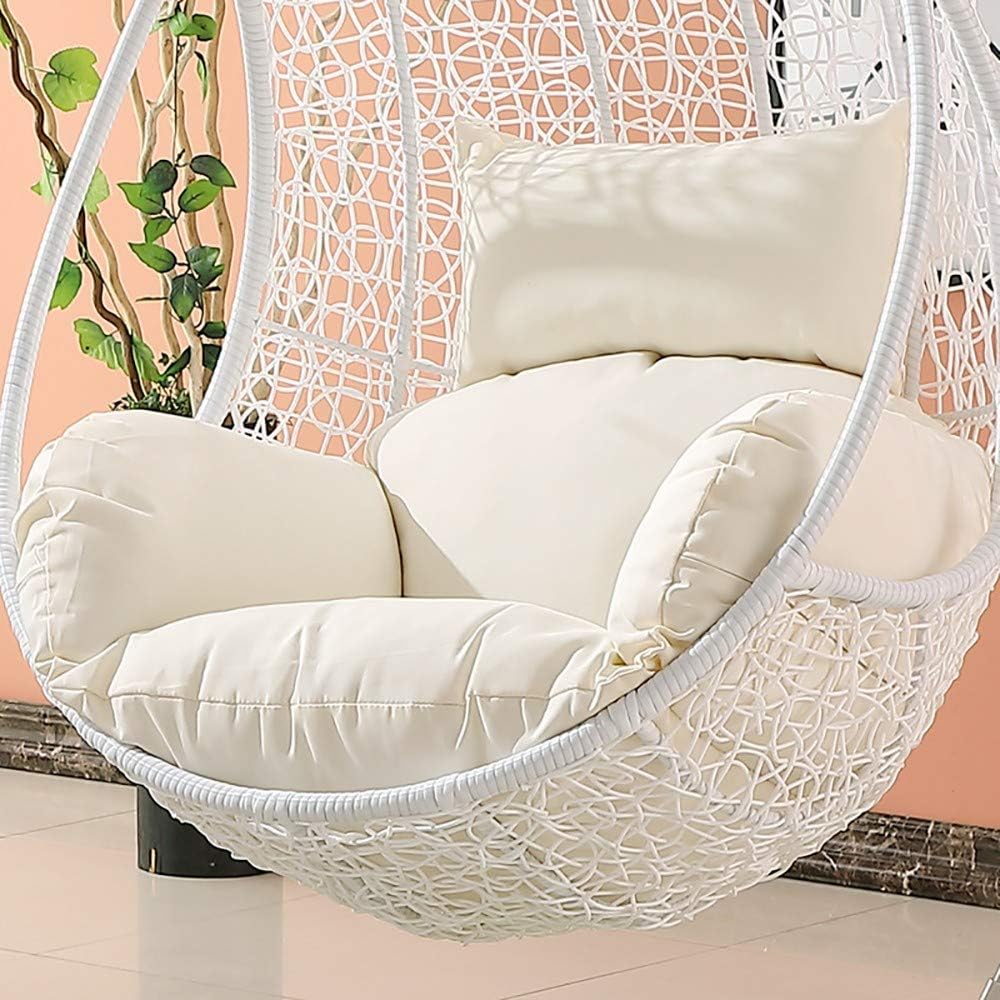 Ncloyn Swing Hanging Chair Swing Chair Cushion Without Stand, Inside Detachable Thick Wicker Hanging Egg Chair Cushions Pad Hanging Egg Seat Cushion Washable Balcony Garden-f