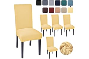 Aertiavty Chair Covers for Dining Room Set of 4 Kitchen Chair Covers, Dining Room Chair Covers Chair Slipcover Parsons Chair Covers, Light Yellow